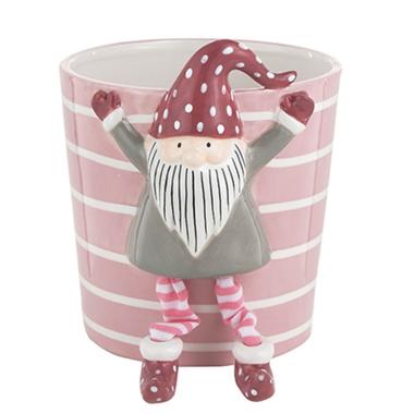 Vaso natale ceramica babbo natale gambe Ø 15 cm
