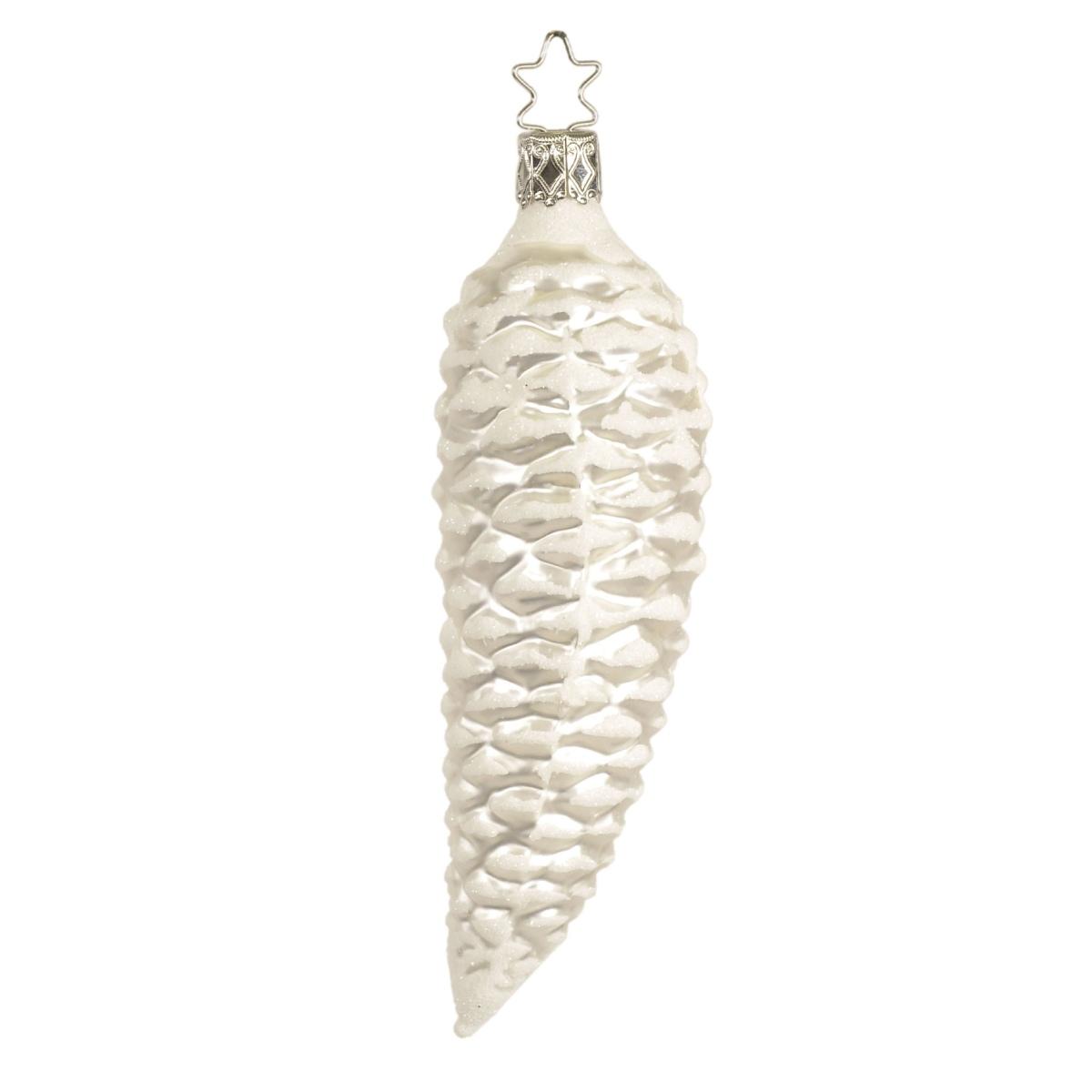 Pallina natalizia vetro collezione pigna argento 14 cm