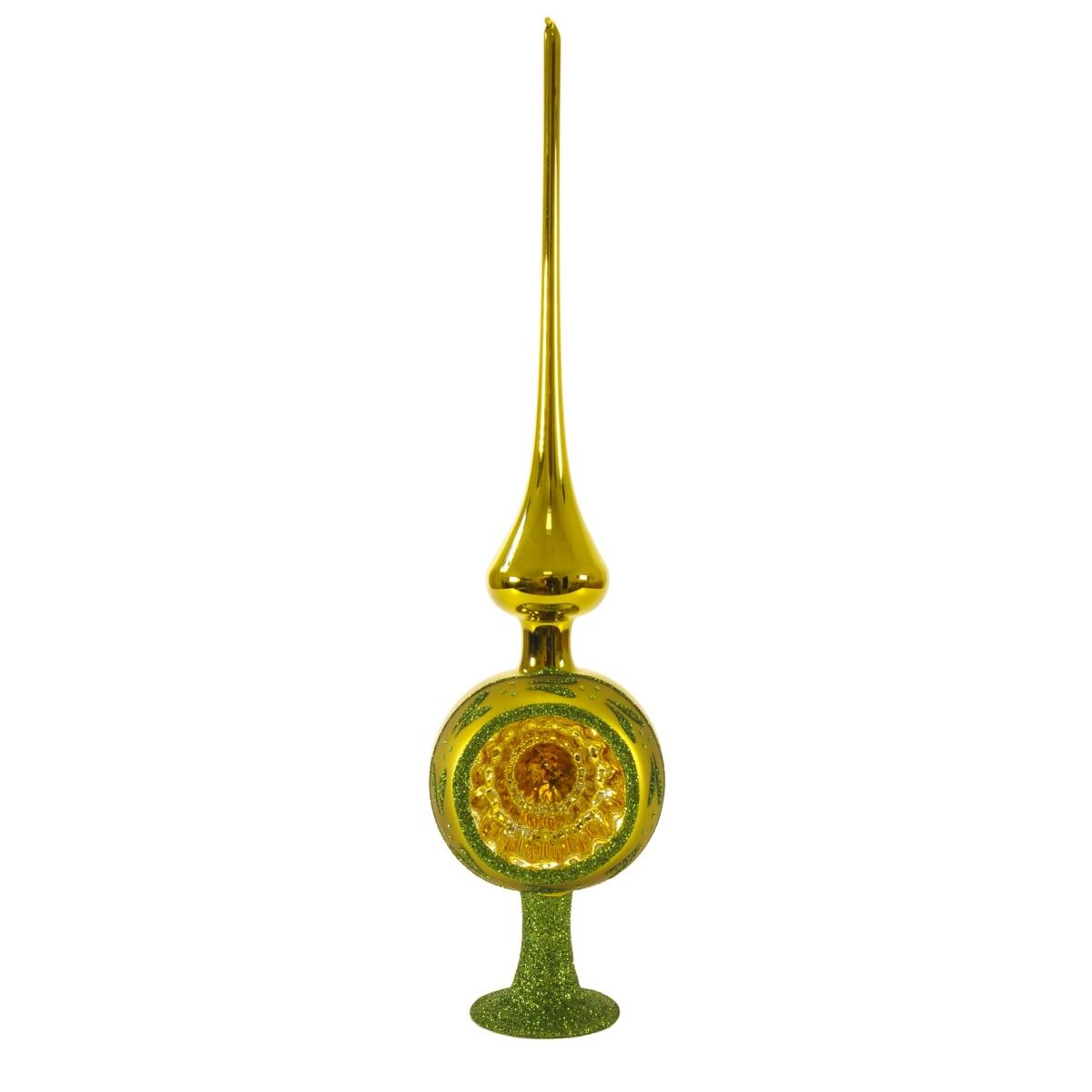 Puntale albero natale vetro collection verde 33 cm