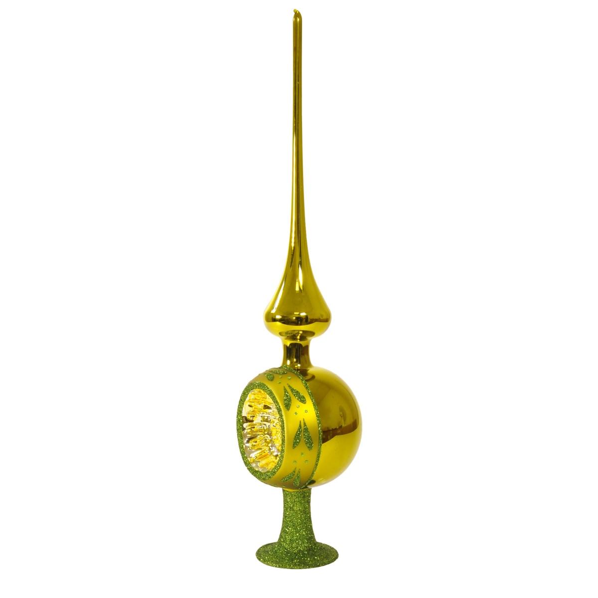Puntale albero natale vetro collection verde 33 cm
