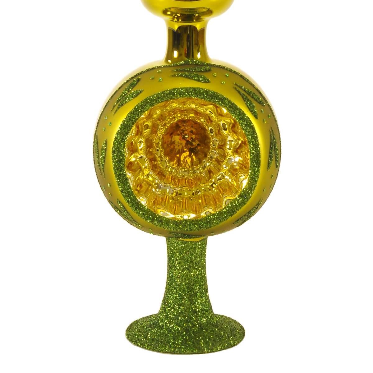 Puntale albero natale vetro collection verde 33 cm