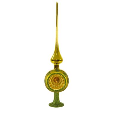 Puntale albero natale vetro collection verde 33 cm