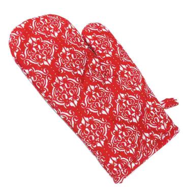 Guanto cucina natalizio cotone fantasia damasco 27 cm