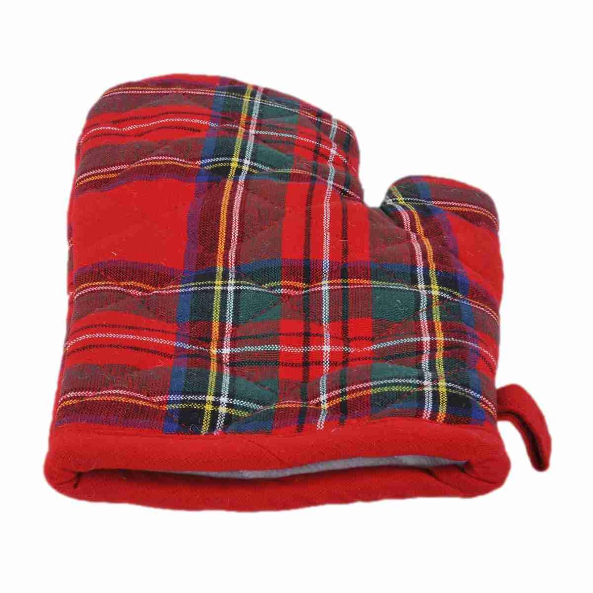 Guanto cucina natalizio cotone fantasia tartan 27 cm