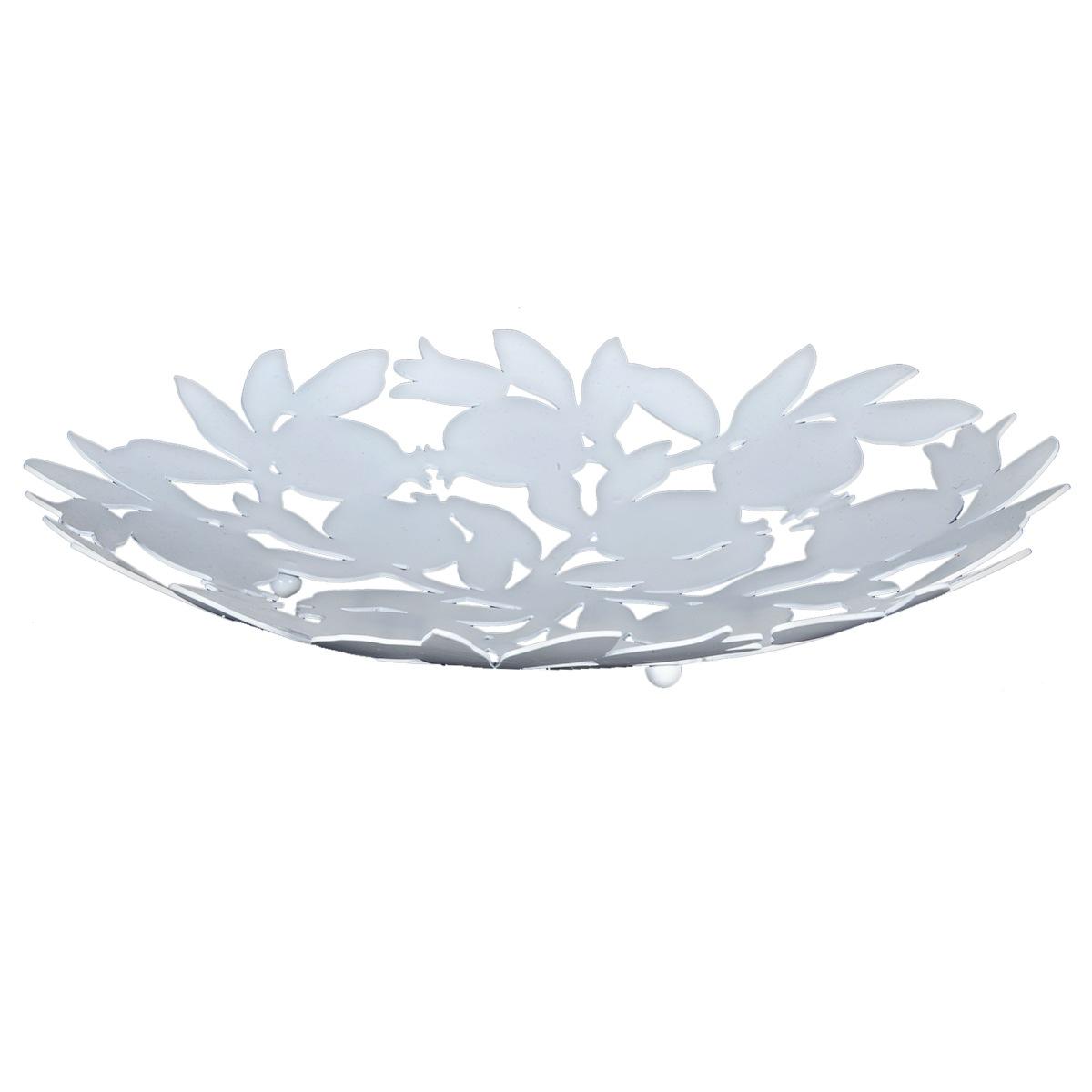 Porta frutta metallo melograno bianco 30 cm