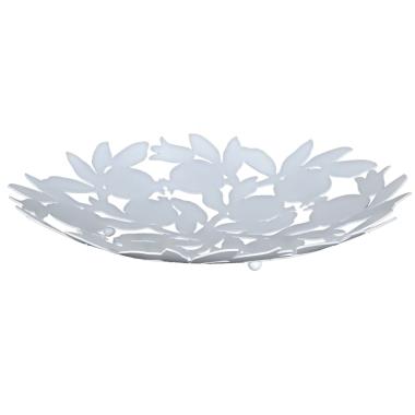 Porta frutta metallo melograno bianco 30 cm