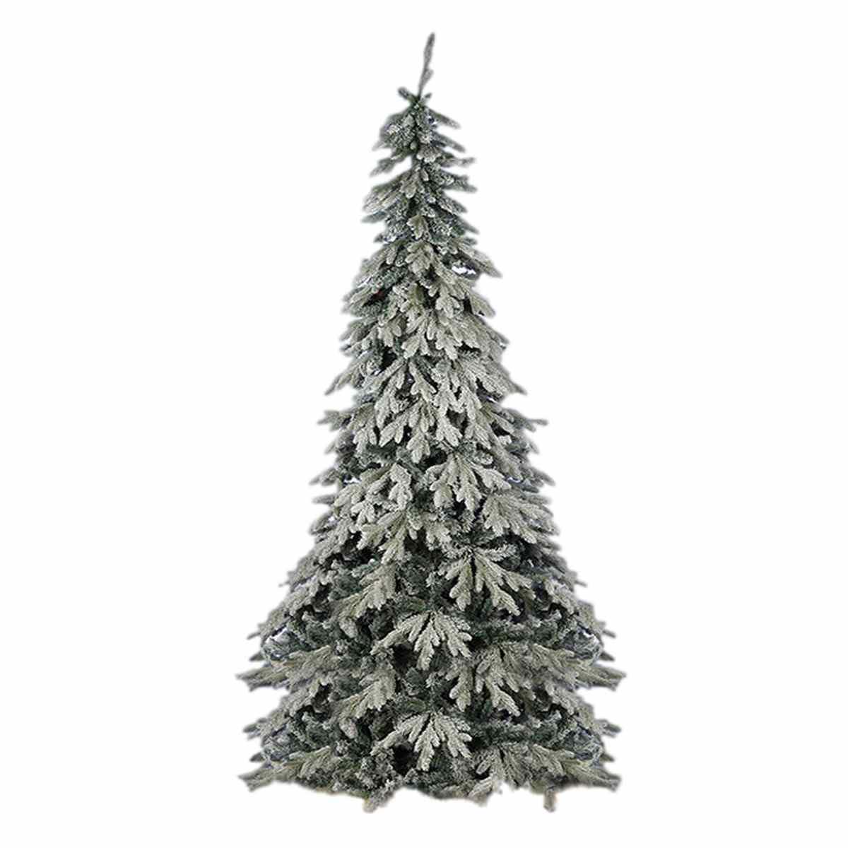 Albero di Natale 270 cm verde innevato argentato