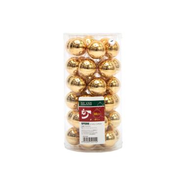 Pallina natalizia vetro oro lucido Set 36 pz