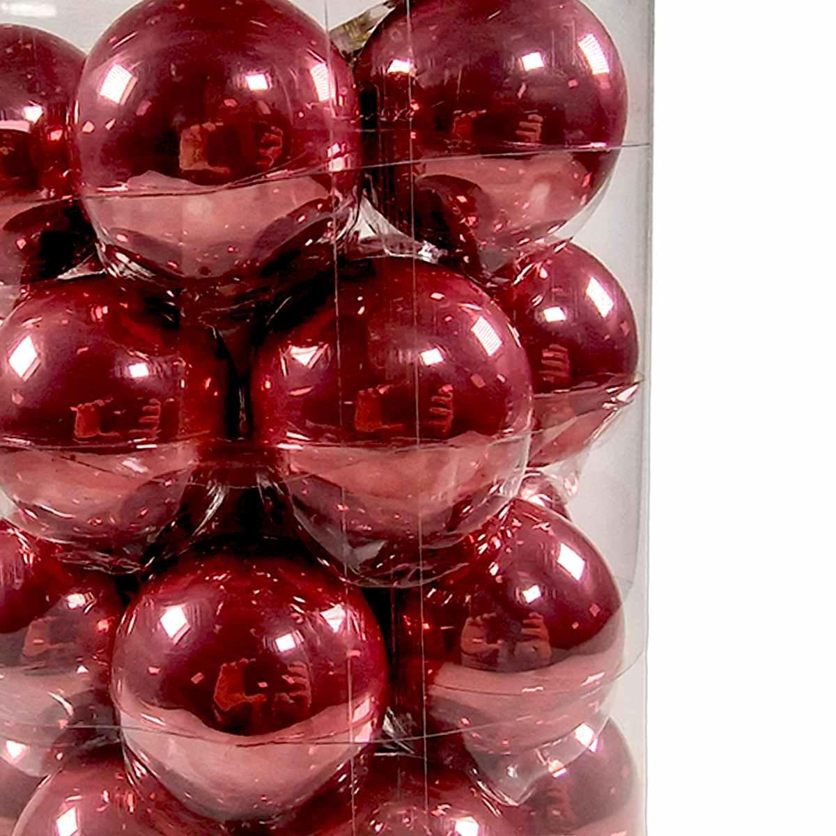 Pallina natalizia vetro rosa Set 36 pz