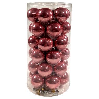 Pallina natalizia vetro rosa Set 36 pz