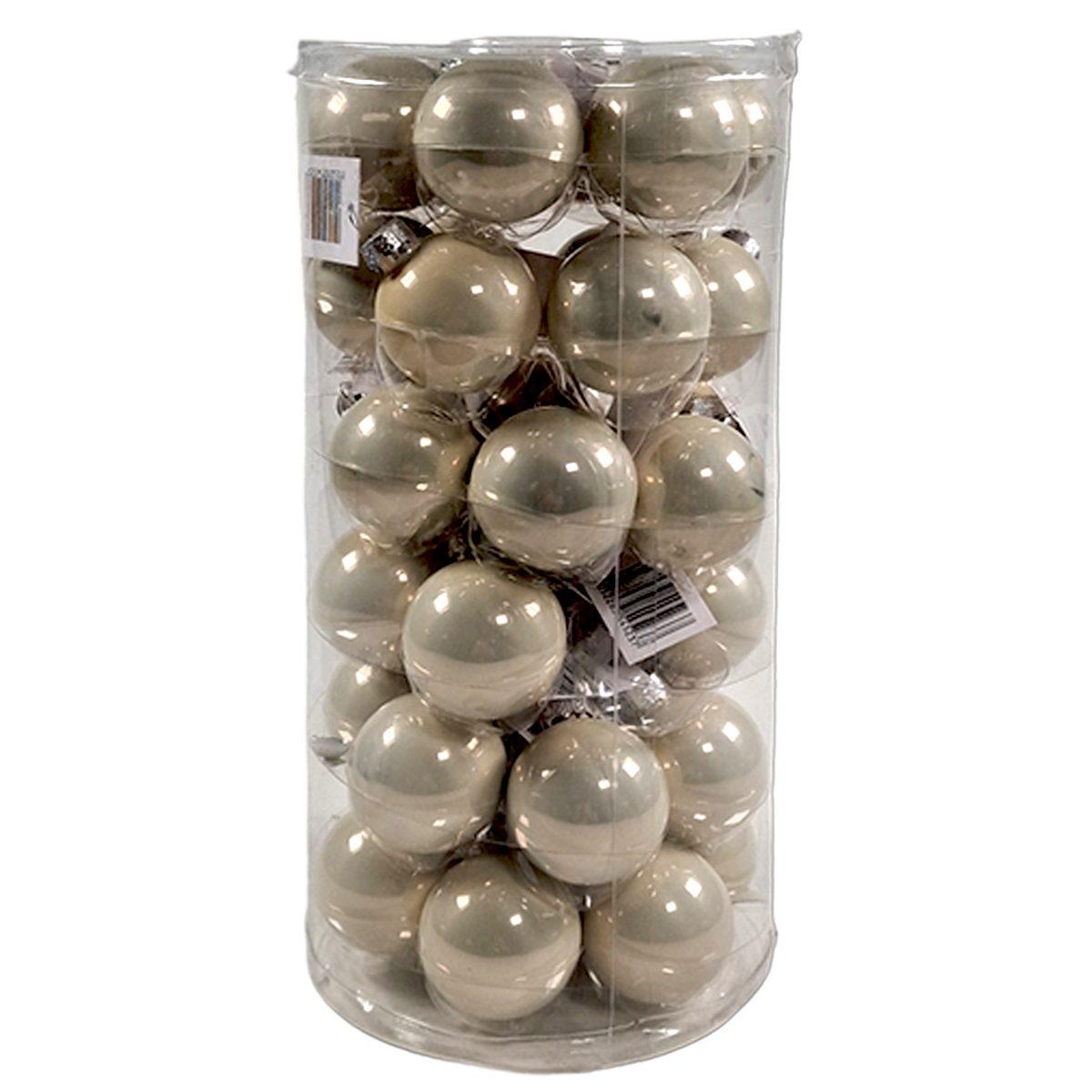 Pallina natalizia vetro bianco perla Set 36 pz