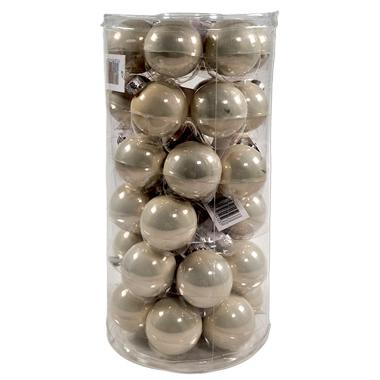 Pallina natalizia vetro bianco perla Set 36 pz