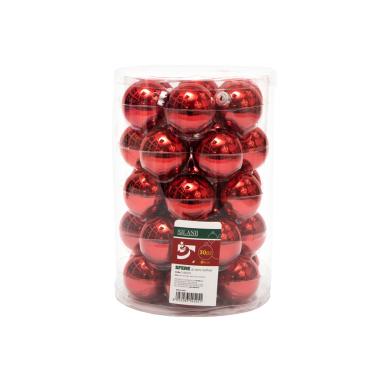 Pallina natalizia vetro rosse lucide Set 30 pz