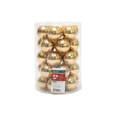 Pallina natalizia vetro oro lucide Set 30 pz