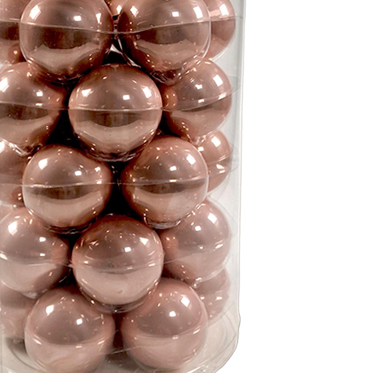 Pallina natalizia vetro rosa cipria lucide Set 30 pz