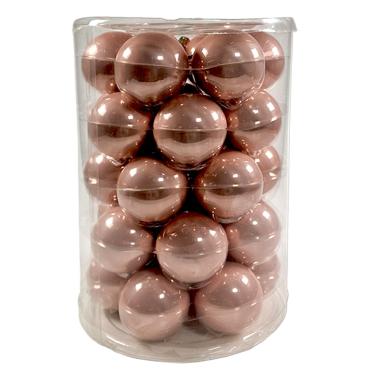 Pallina natalizia vetro rosa cipria lucide Set 30 pz