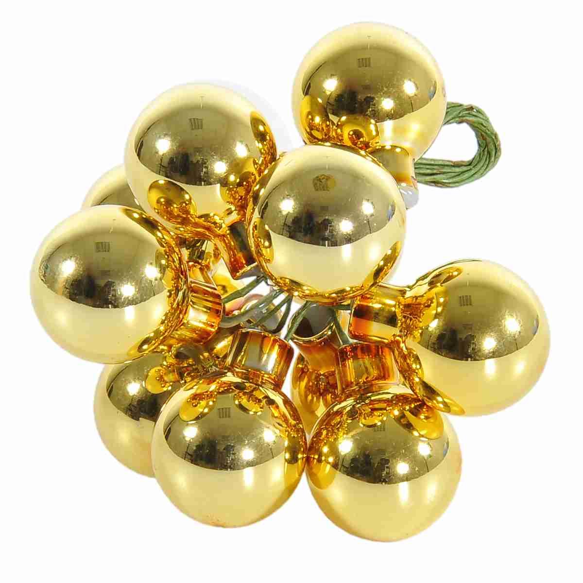 Pallina natalizia vetro oro lucido Set 12 pz