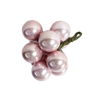 Pallina natalizia vetro rosa cipria lucido Set 12 pz
