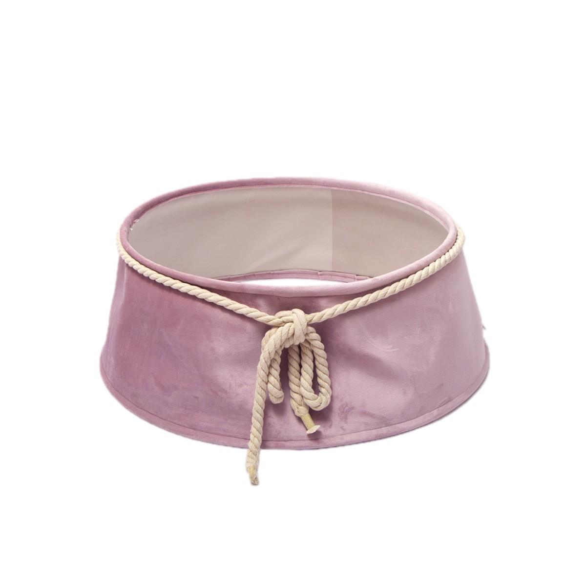 Copri base albero natale velluto rosa Ø 65 cm