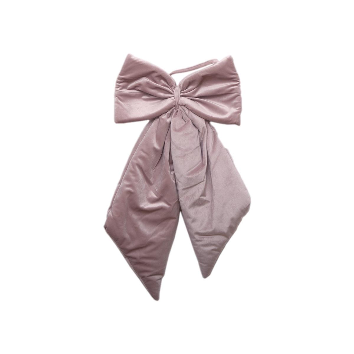 Decorazione natalizia fiocco velluto rosa cipria