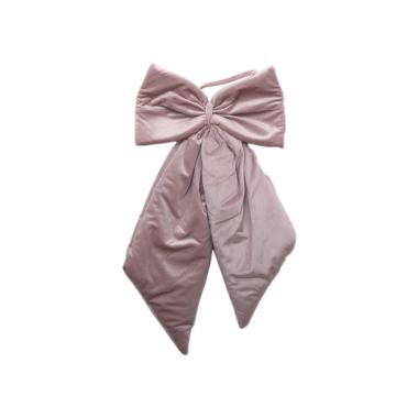 Decorazione natalizia fiocco velluto rosa cipria