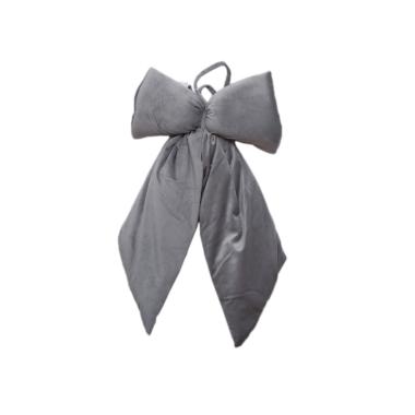 Decorazione natalizia fiocco velluto grigio 35 x 60 cm