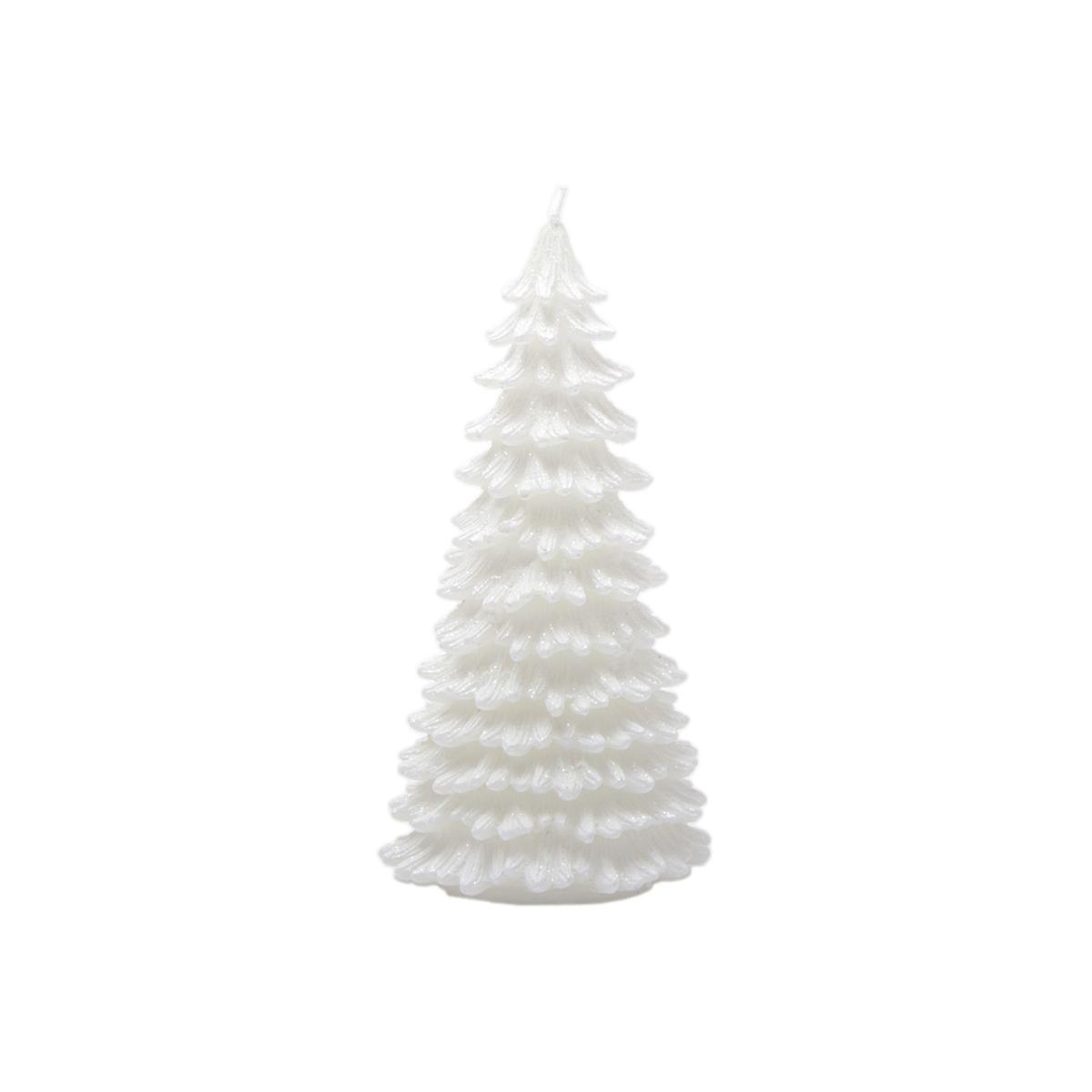 Candela natale albero bianco 7 cm
