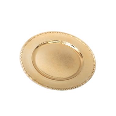 Piatto natalizio pvc oro lucido bordo Ø 33 cm