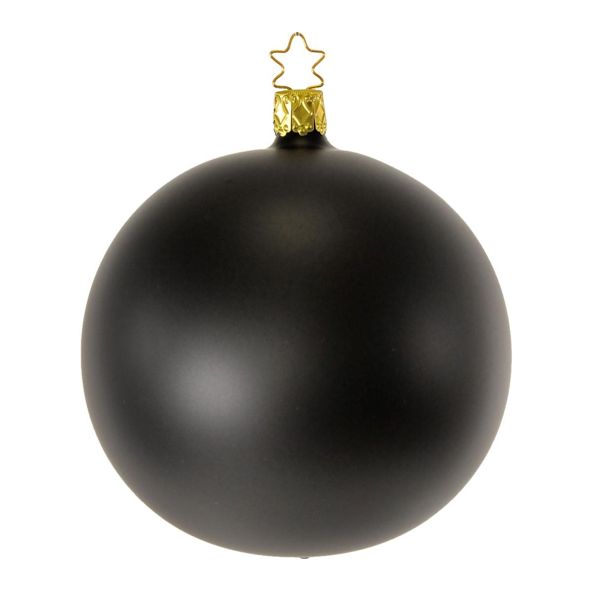 Pallina natalizia vetro collezione nera opaca Ø 10 cm