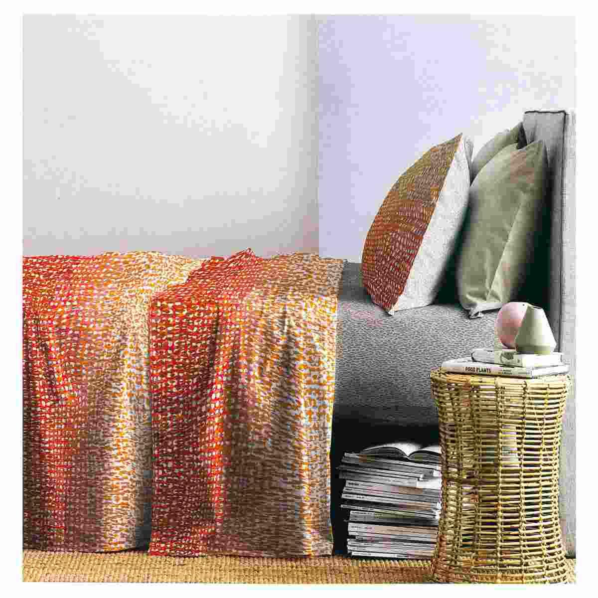 Lenzuola singole 1 piazza mezza stain arancio