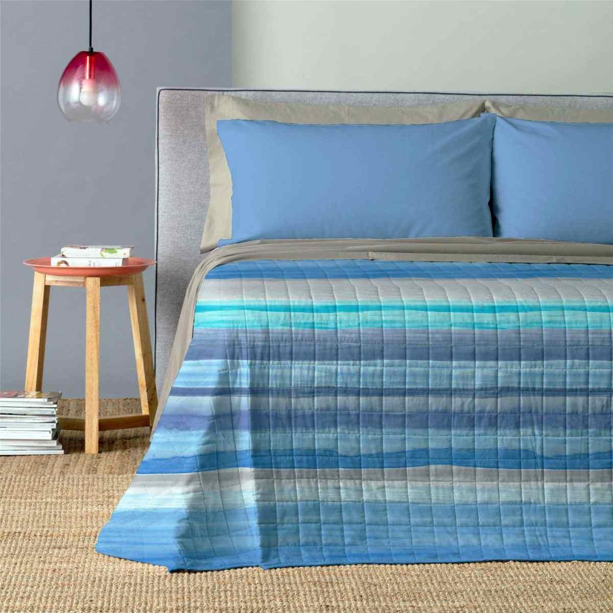 Trapunta singola mykonos blu azzurro 170 x 260 cm