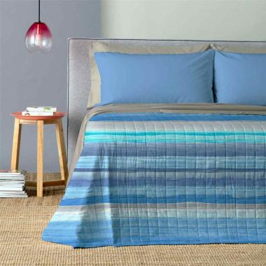 Trapunta singola mykonos blu azzurro 170 x 260 cm
