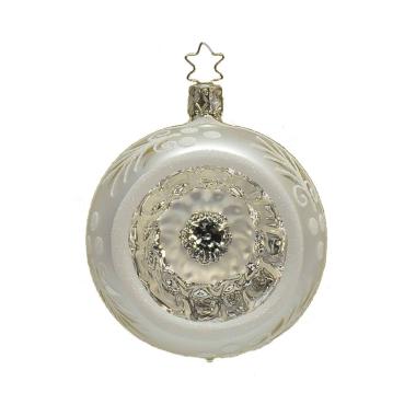 Pallina natalizia vetro collezione argento bianco Ø 8 cm