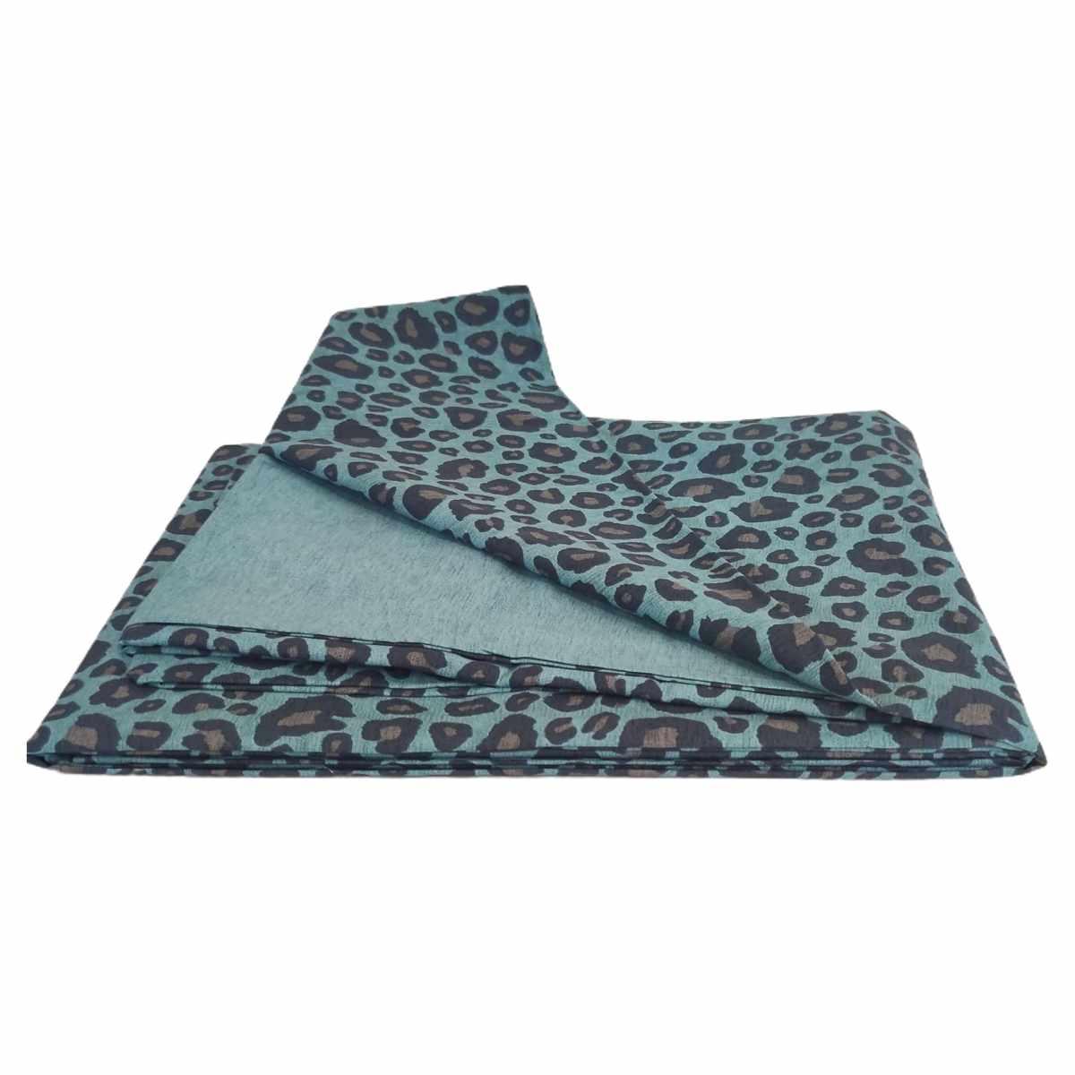 Copripiumino 1 piazza mezza leopard blu avio