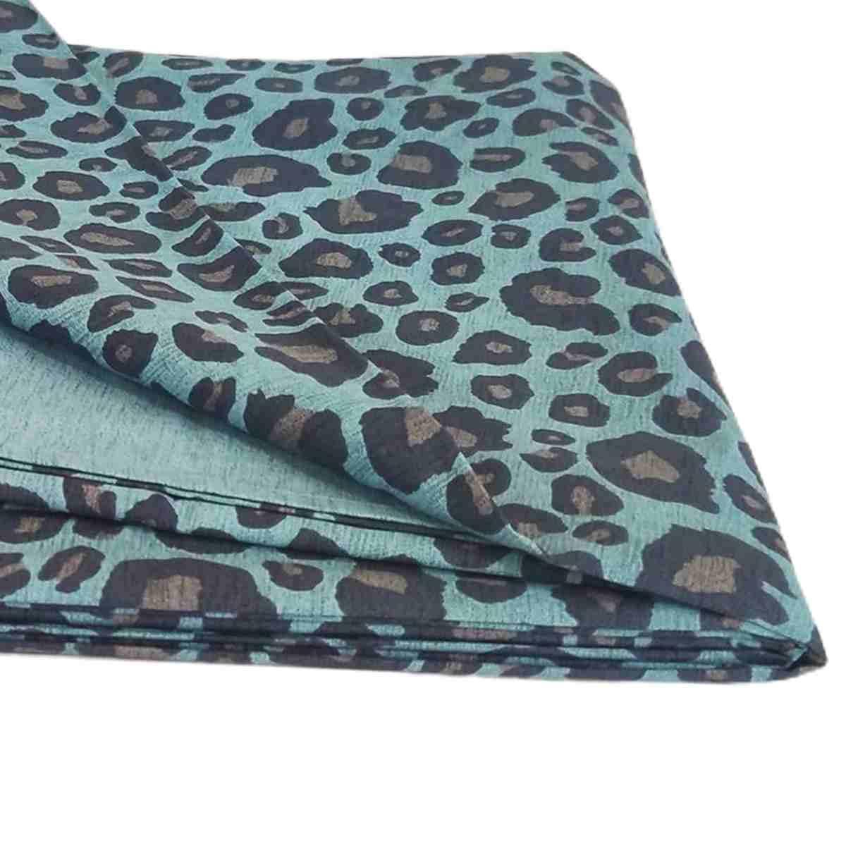Copripiumino singolo leopard blu avio