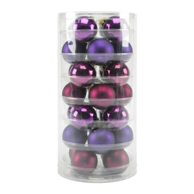 Pallina natalizia vetro viola Set 28 pz