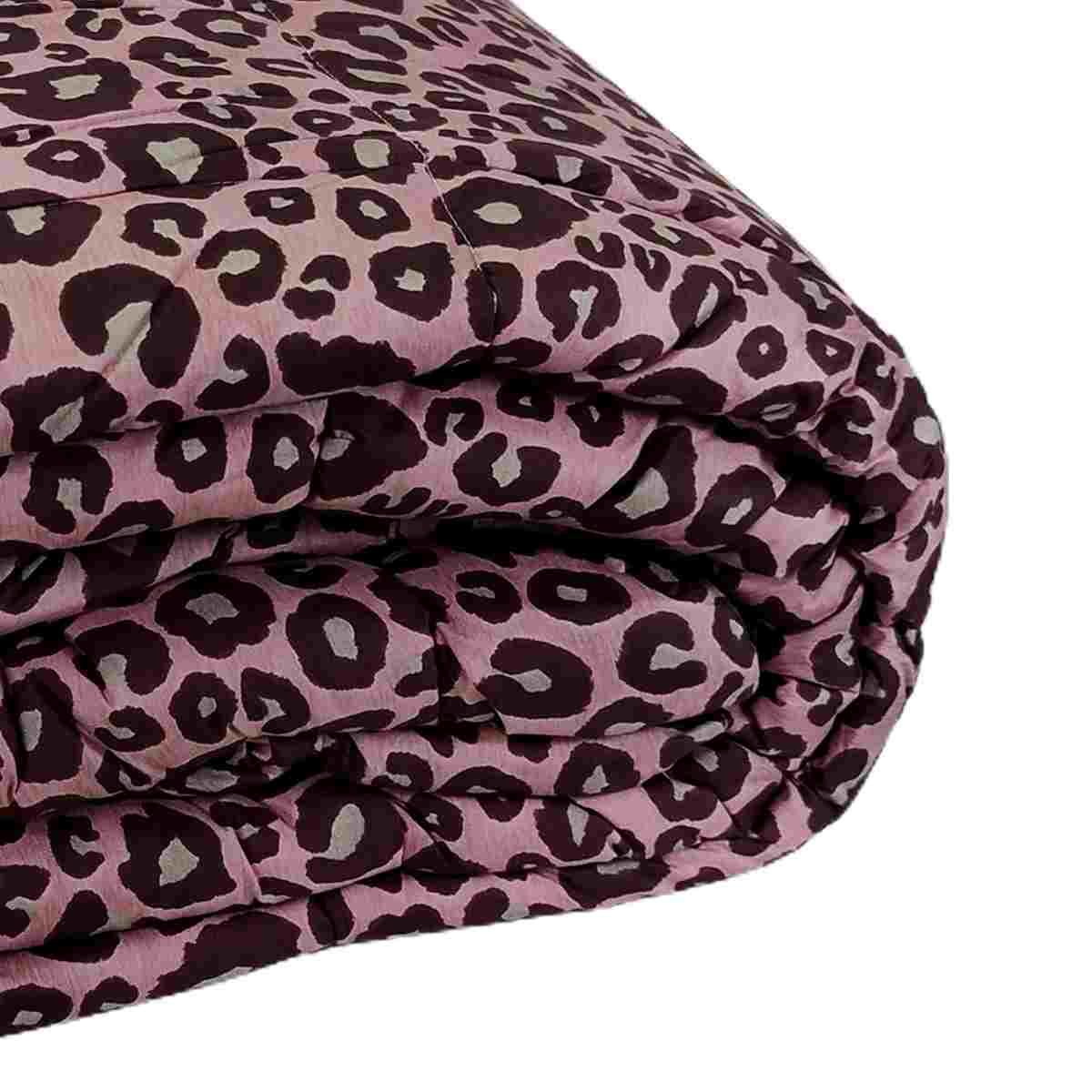 Trapunta matrimoniale leopard rosa bordeaux