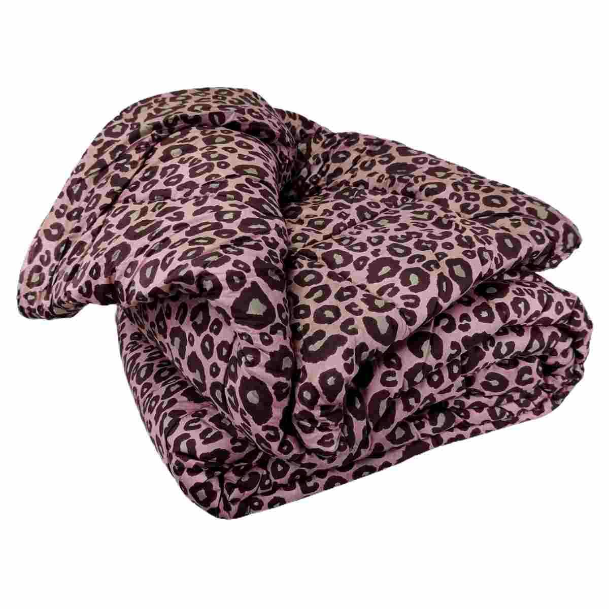 Trapunta matrimoniale leopard rosa bordeaux