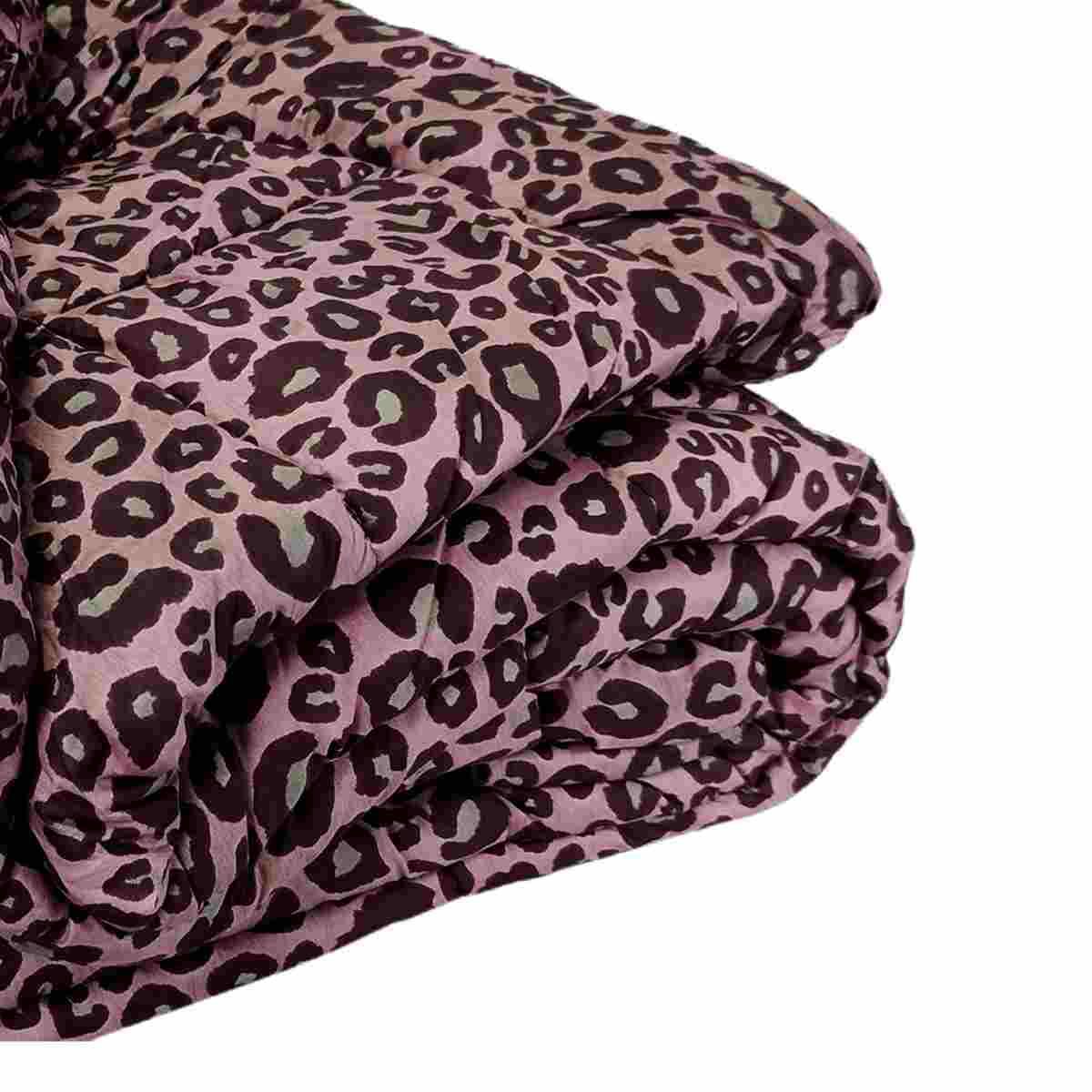 Trapunta matrimoniale leopard rosa bordeaux