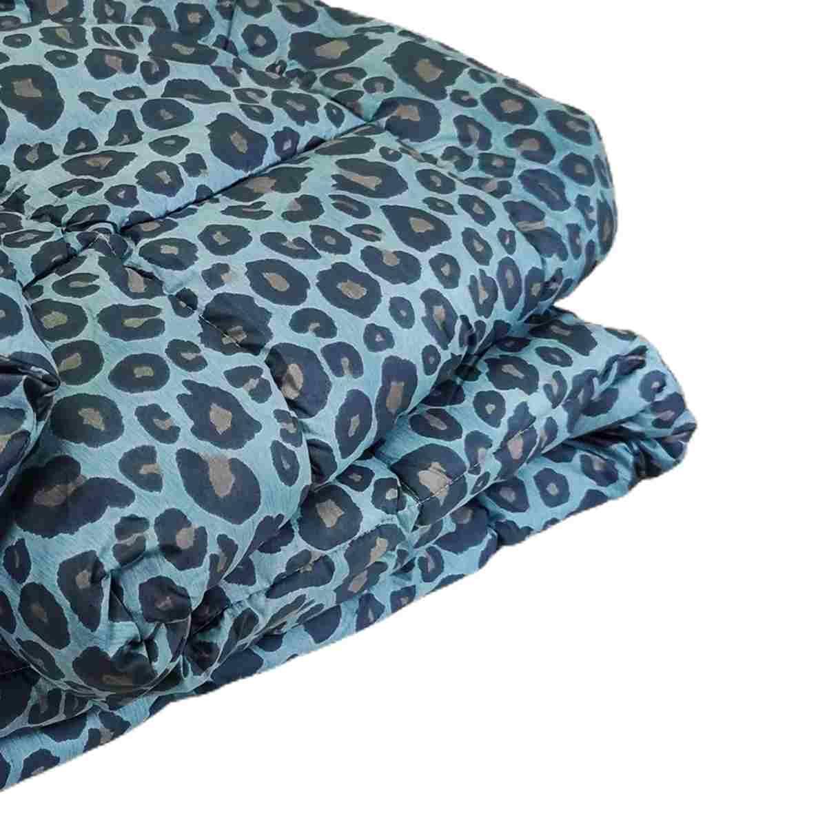 Trapunta 1 piazza mezza leopard blu avio 20 x 260 cm