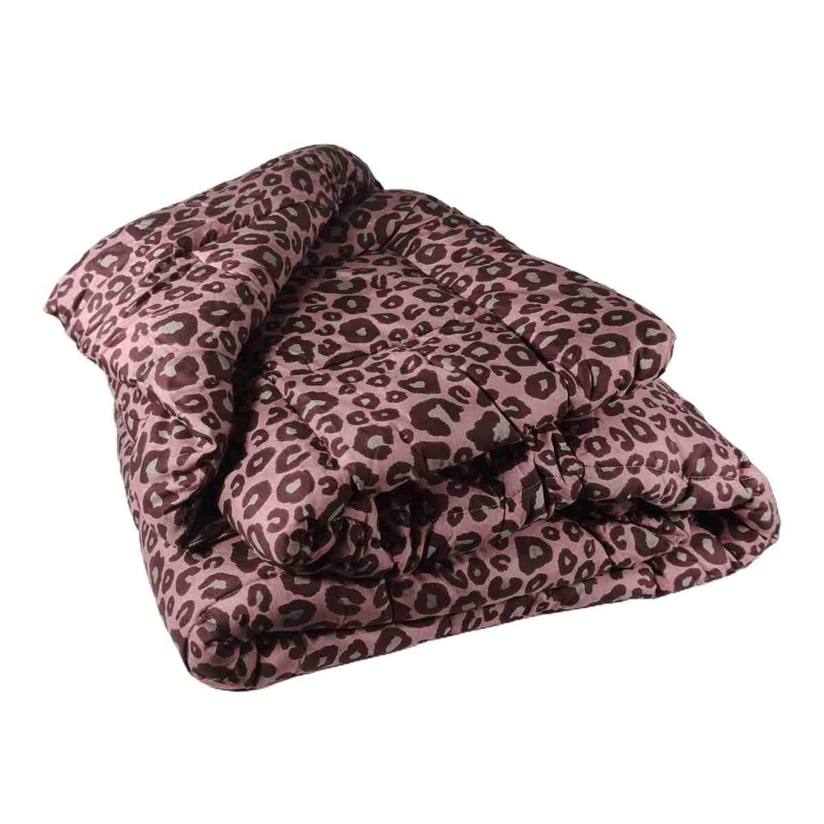 Trapunta 1 piazza mezza leopard rosa 20 x 260 cm