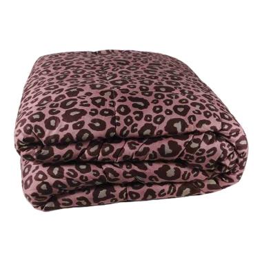 Trapunta 1 piazza mezza leopard rosa 20 x 260 cm