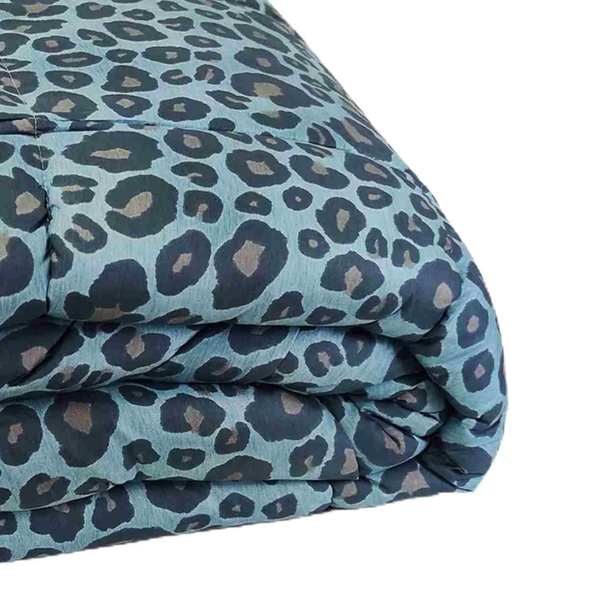 Trapunta singola leopard blu avio 70 x 260 cm