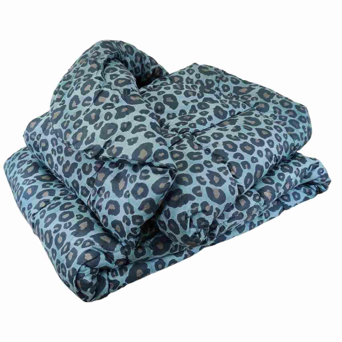 Trapunta singola leopard blu avio 70 x 260 cm