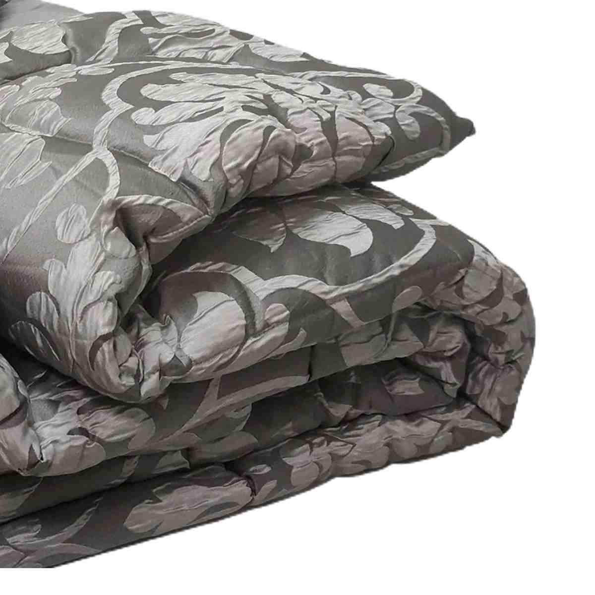 Trapunta matrimoniale jacquard grigio 60 x 260 cm