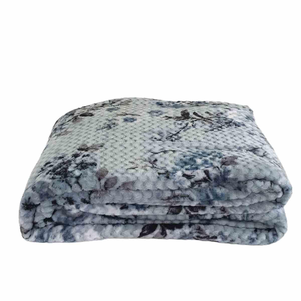 Coperta plaid amanda azzurra 130 x 160 cm