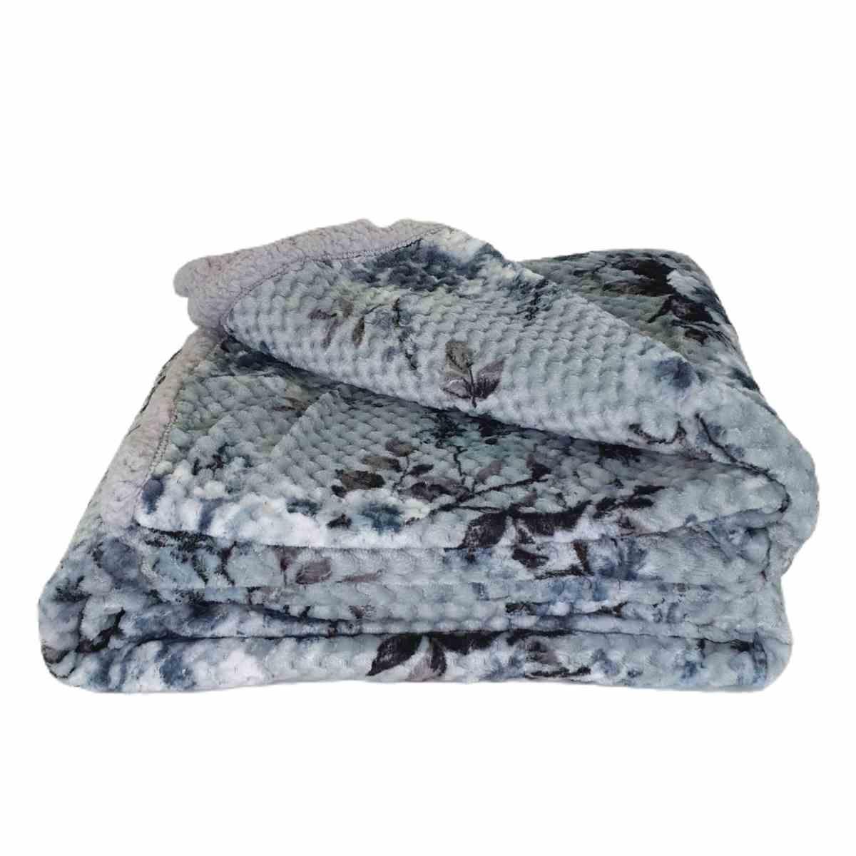 Coperta plaid amanda azzurra 130 x 160 cm