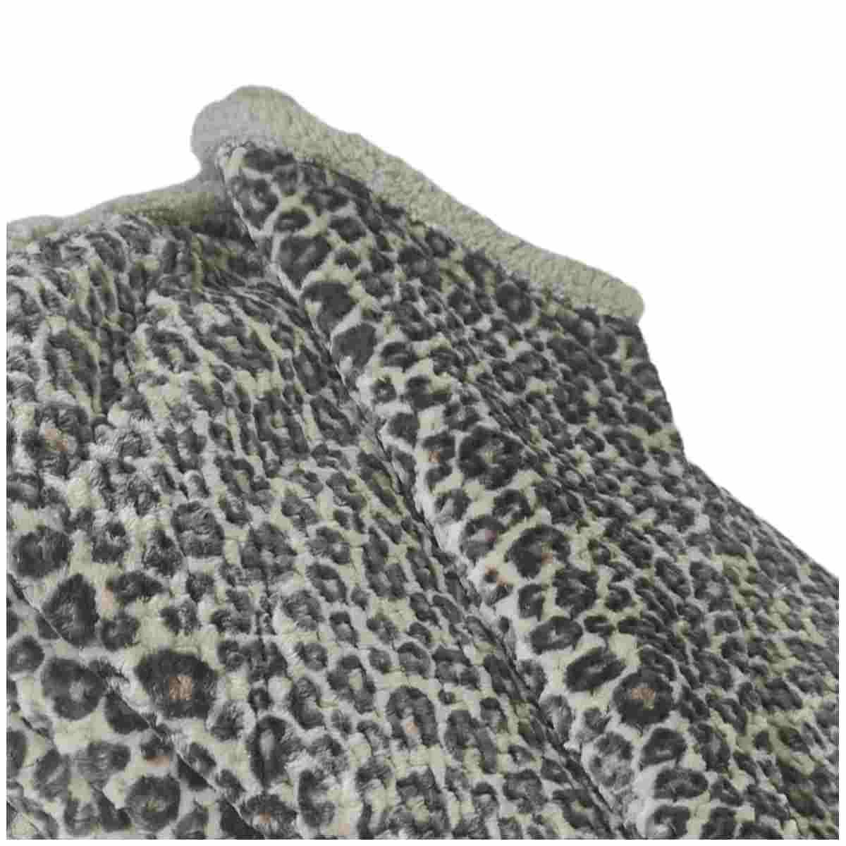 Coperta plaid leopard marrone 130 x 160 cm