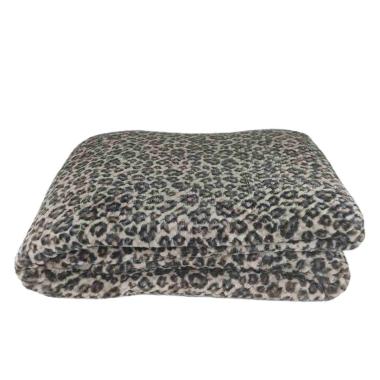 Coperta plaid leopard marrone 130 x 160 cm