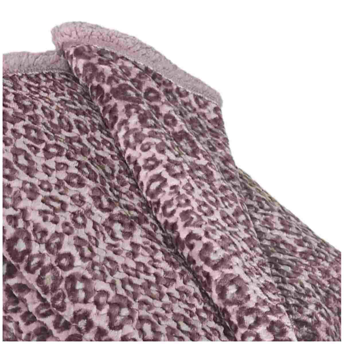 Coperta plaid leopard rosa 200 x 220 cm